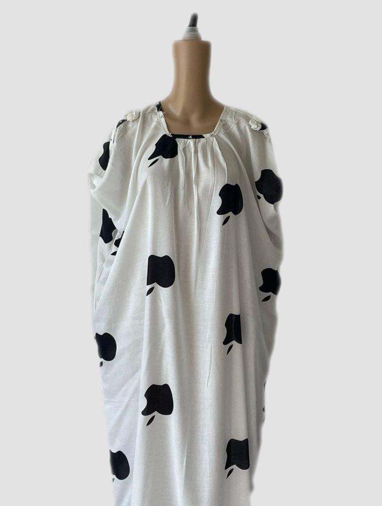 white and black apple baati