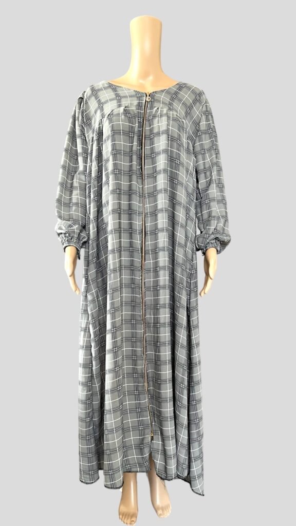 Zipper dress gray pattern