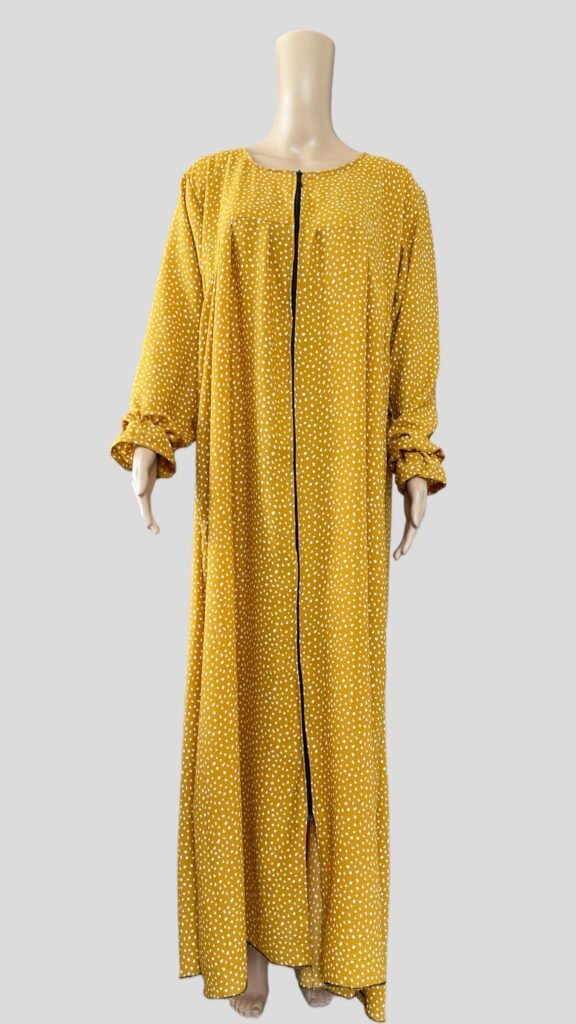 Zipper dress gold with white